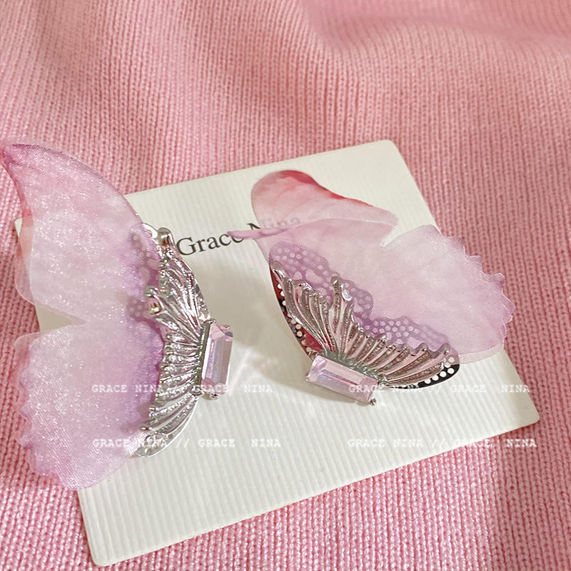 Wholesale Butterfly Tassel Alloy/silver Plated/gold Plated Earrings